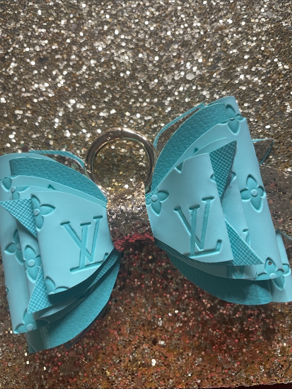Large Tiffany blue Layered keychain bow